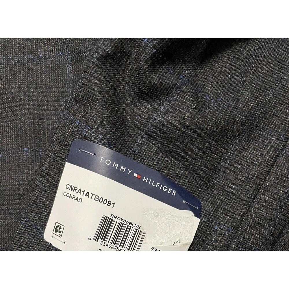 Tommy Hilfiger Men's Modern-Fit Brown Plaid Wool Blazer Sport Coat Jacket 42R - Picture 5 of 8